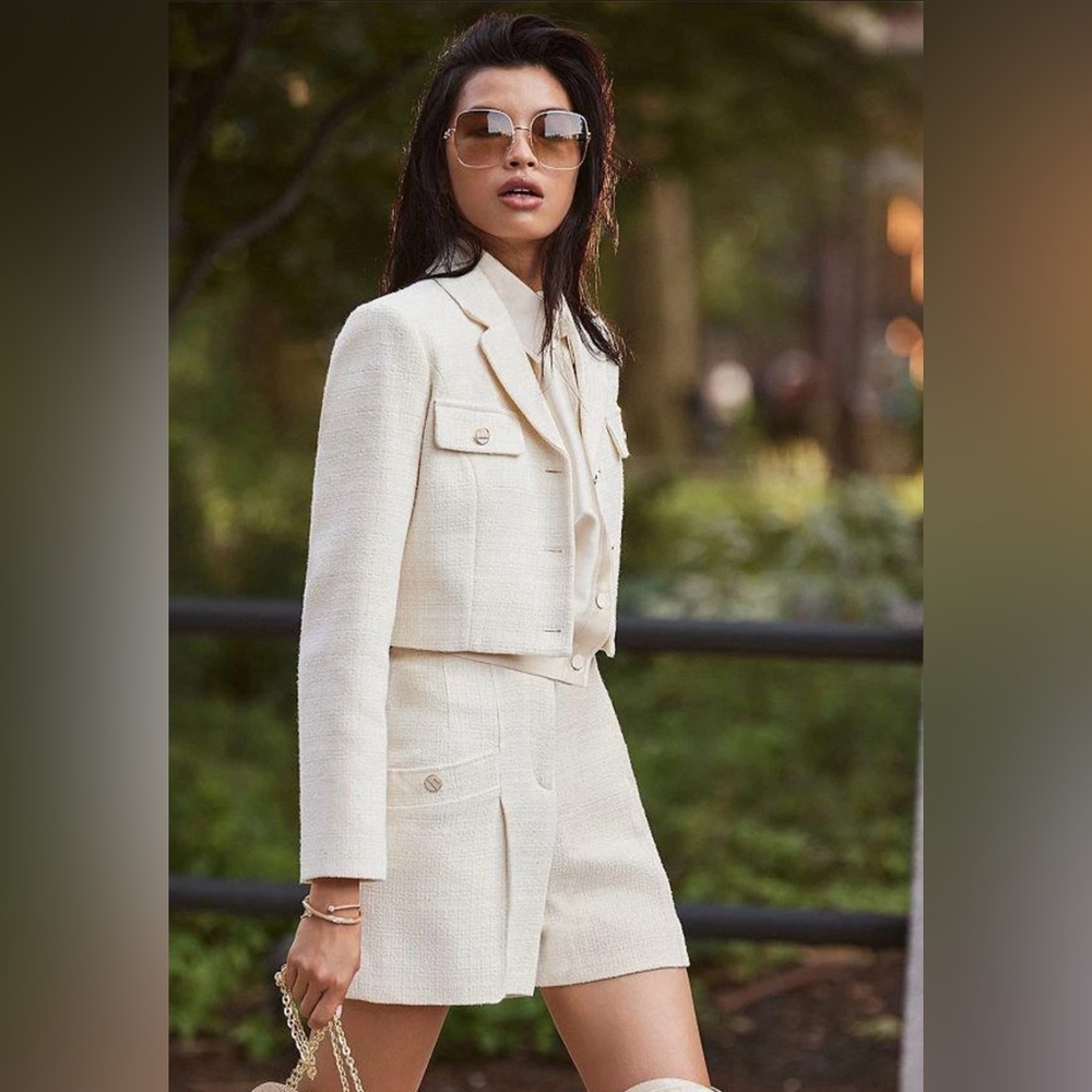 Sandro Cream Women's Cropped Jacket